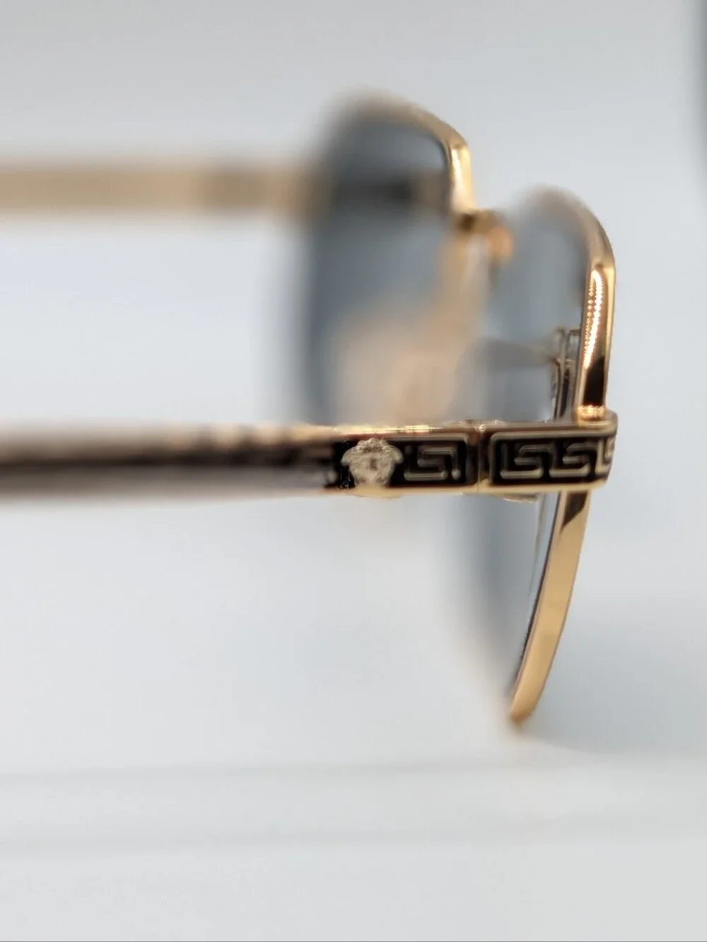 NIB Versace VE2297 Gold Greca Medusa Geometric Sunglasses VE 2297 1002/87